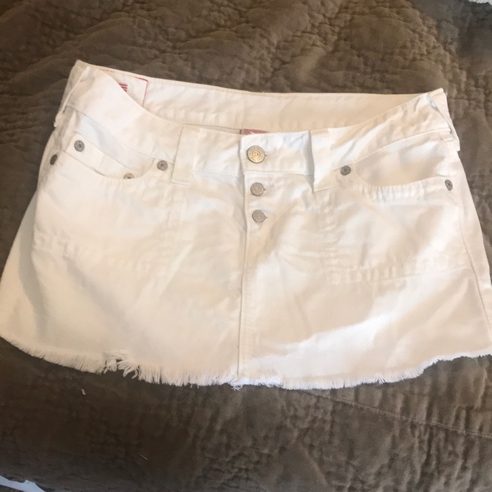 White True Religion Denim Skirt